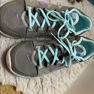 Grey and Blue Nike fit running shoes